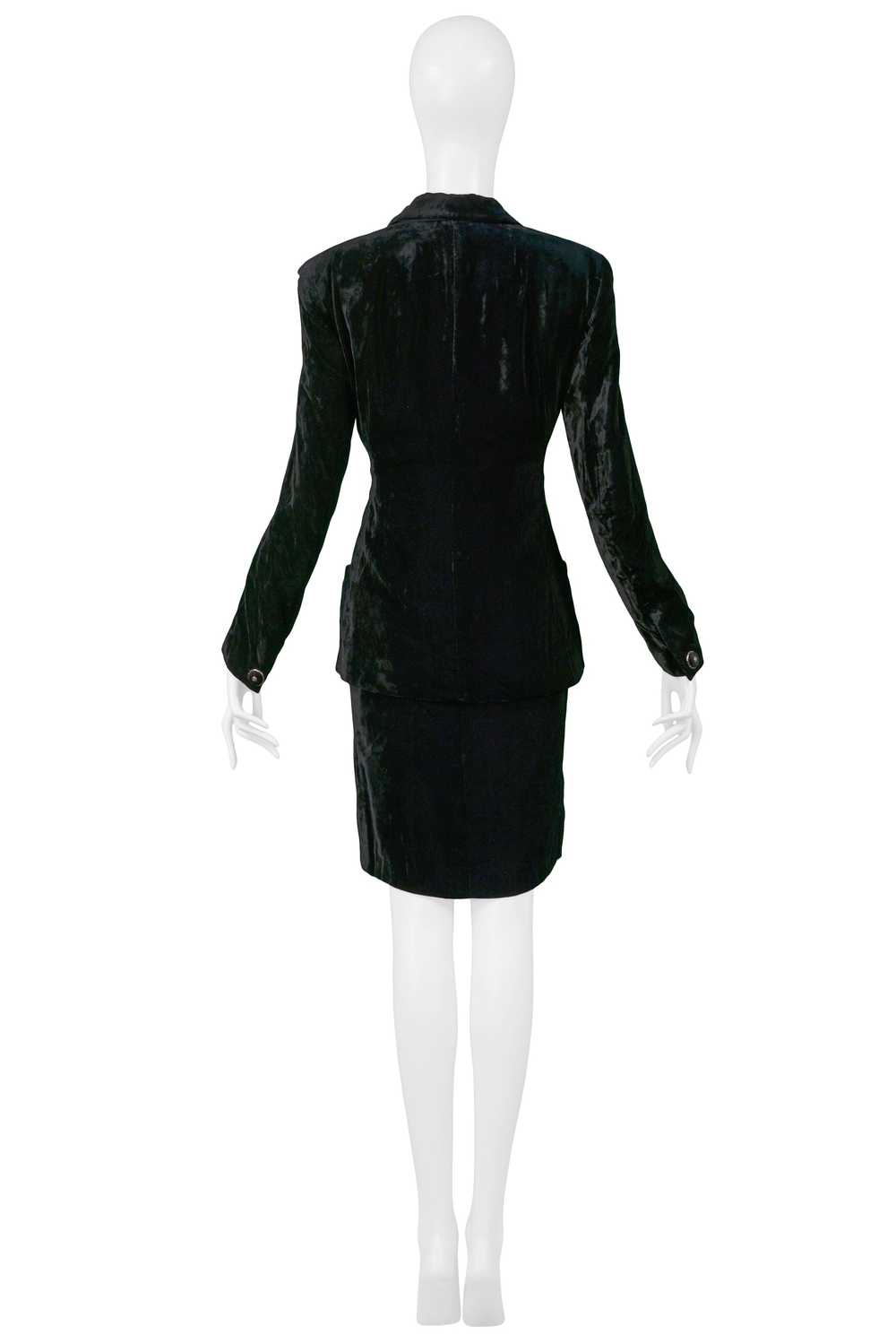 VERSACE BLACK VELVET DRESS & BLAZER ENSEMBLE - image 6