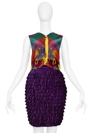 VERSACE VELVET VEST & SKIRT ENSEMBLE