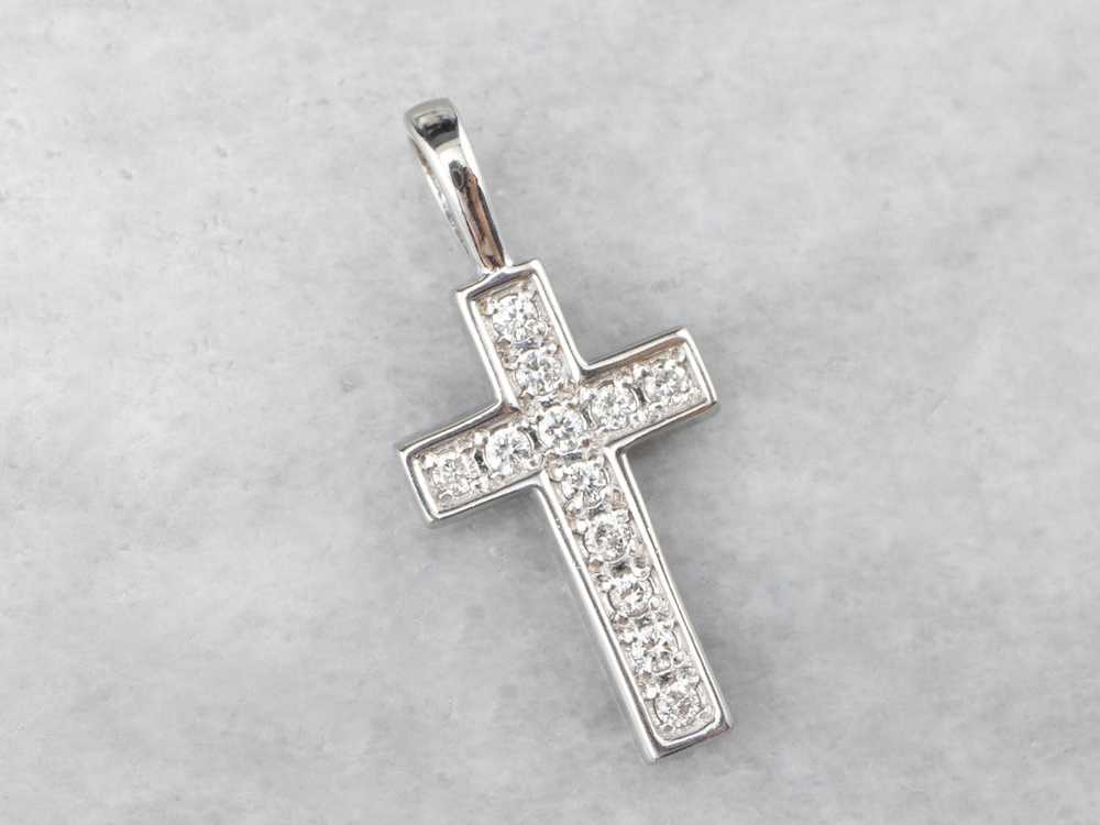 White Gold Diamond Cross - image 1