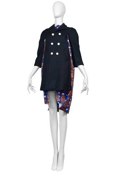 COMME DES GARCONS NAVY COAT WITH HAIR PRINT 2008 - image 1