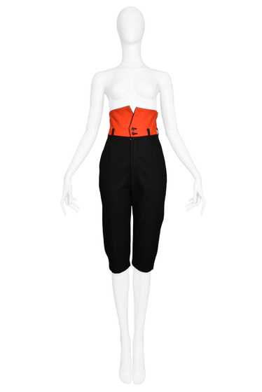 COMME DES GARCONS BLACK AND RED WOOL PANTS 1998 - image 1