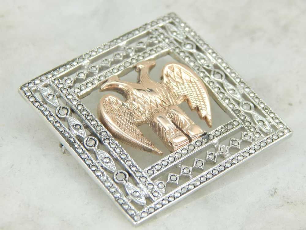 Incredible Art Deco Brooch in Sterling and Marcas… - image 4