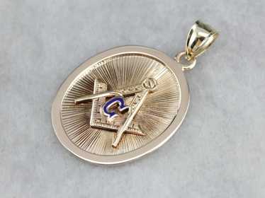 Men's Duel Sided Vintage Masonic Pendant - image 1