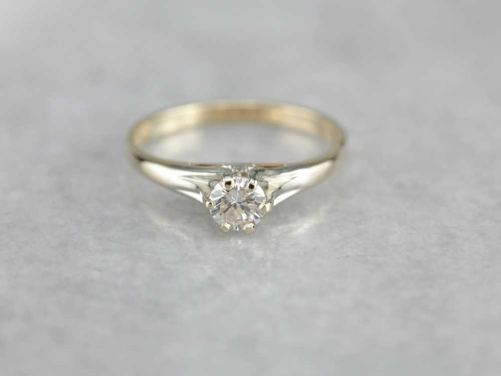Diamond Solitaire Engagement Ring - image 1