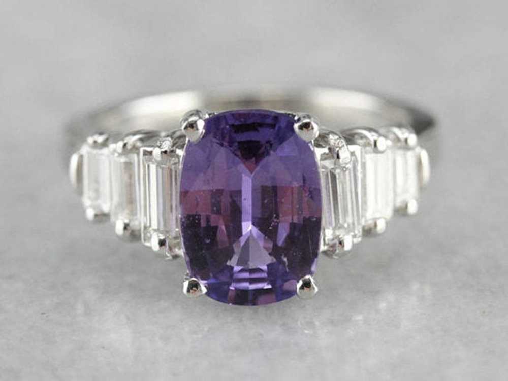 Purple Sapphire Statement Ring - image 1