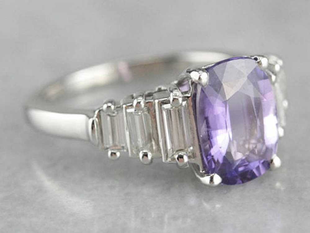 Purple Sapphire Statement Ring - image 2