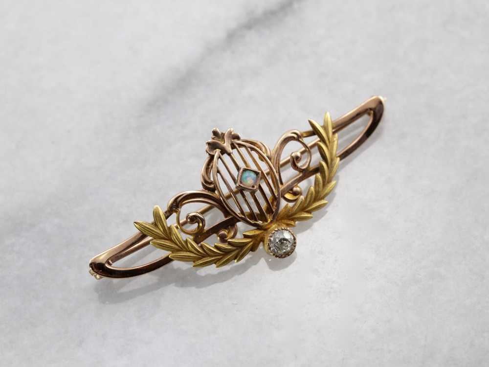 Stunning Art Nouveau/Belle poque Brooch with Opal… - image 3