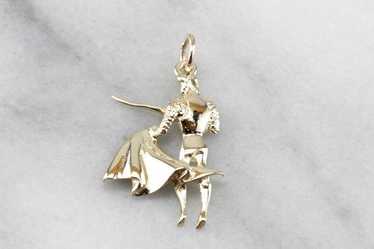 OLE! Handsome Matador Pendant in Yellow Gold - image 1