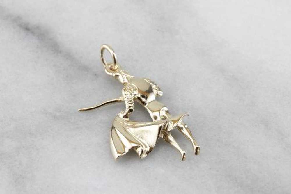 OLE! Handsome Matador Pendant in Yellow Gold - image 2
