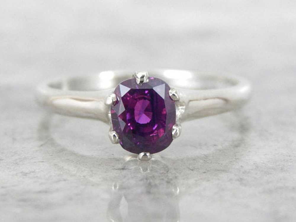 Pink Sapphire Solitaire Engagement Ring - image 2