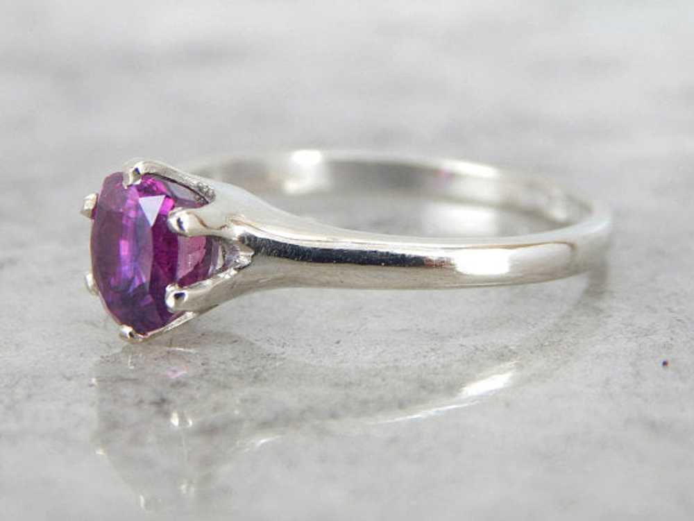 Pink Sapphire Solitaire Engagement Ring - image 3