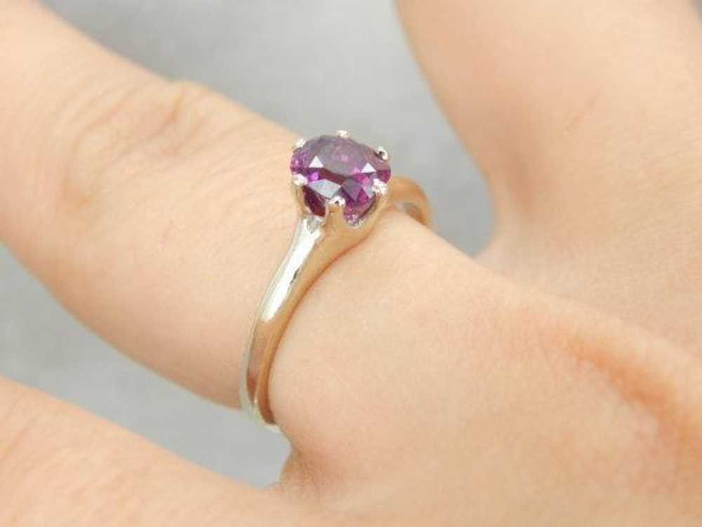 Pink Sapphire Solitaire Engagement Ring - image 4
