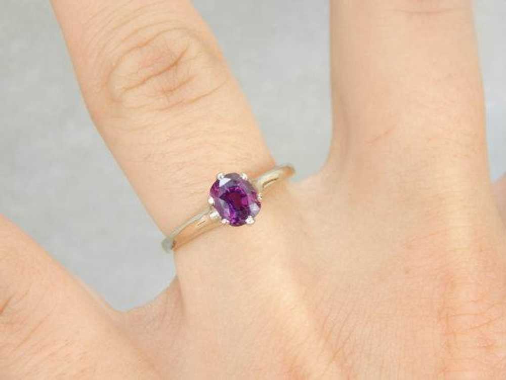 Pink Sapphire Solitaire Engagement Ring - image 5