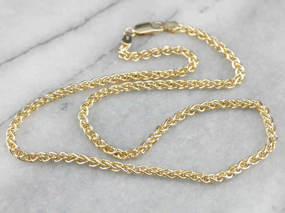 Vintage Yellow Gold Wheat Chain - image 2