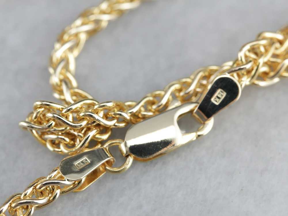 Vintage Yellow Gold Wheat Chain - image 3