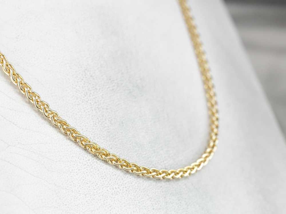 Vintage Yellow Gold Wheat Chain - image 4