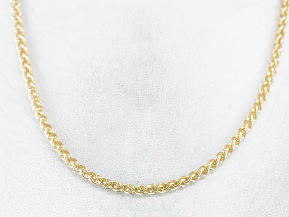 Vintage Yellow Gold Wheat Chain - image 5