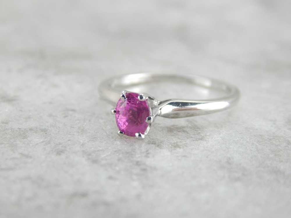 Perfectly Pink Sapphire and Platinum Engagement R… - image 2
