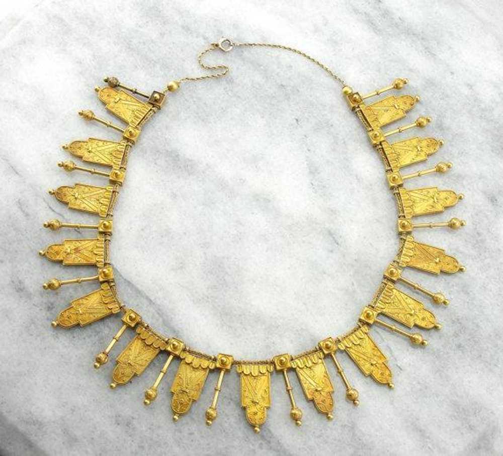 Amazing Etruscan Revival Gothic Necklace - image 2