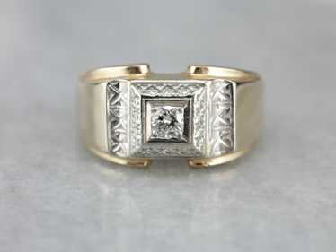 Men's 1940's Retro Era Diamond Ring - image 1