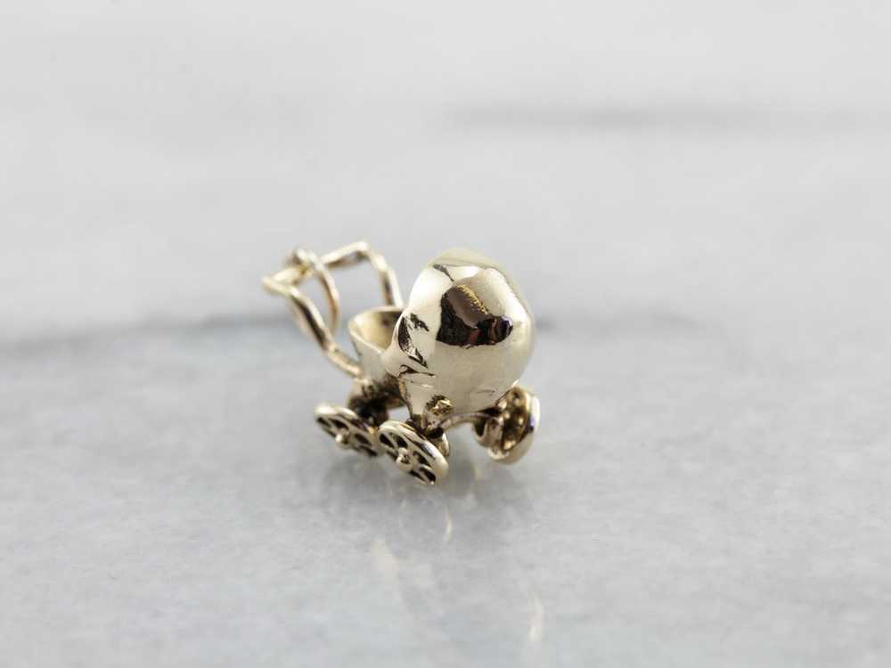 Baby Shower Keepsake, Gold Baby Carriage Charm - image 3