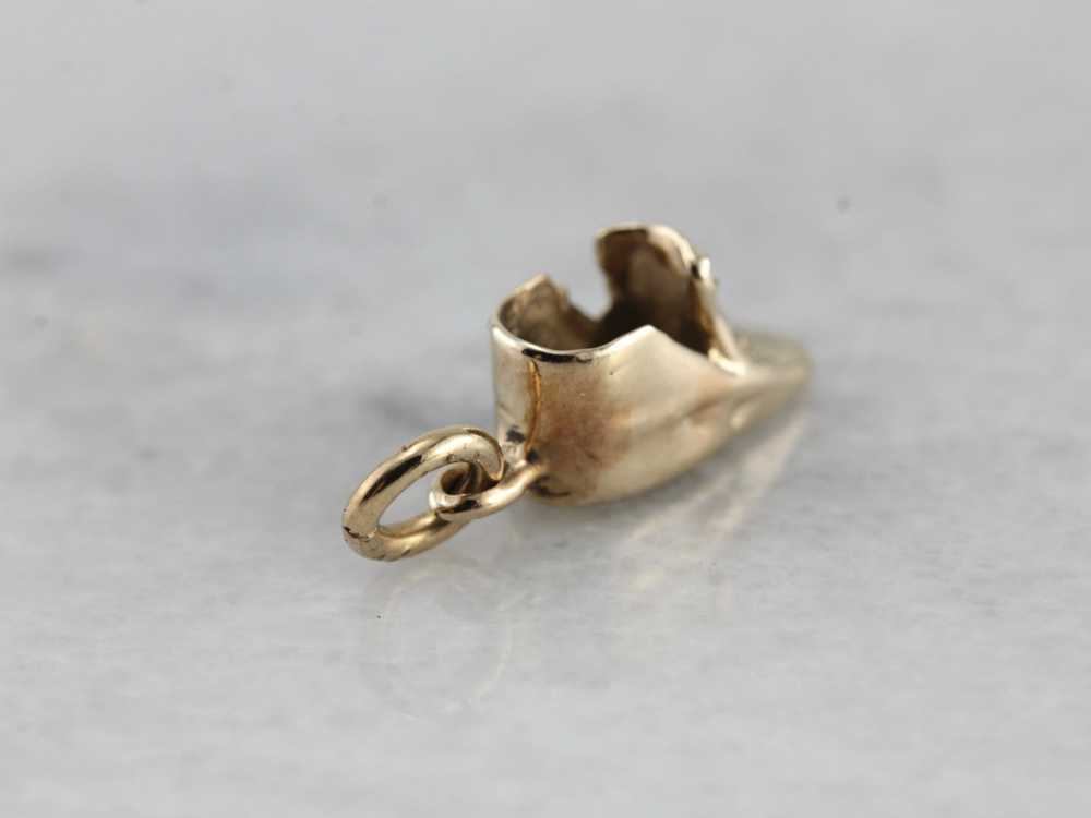 Sweet Vintage Baby Shoe Charm in Yellow Gold - image 4
