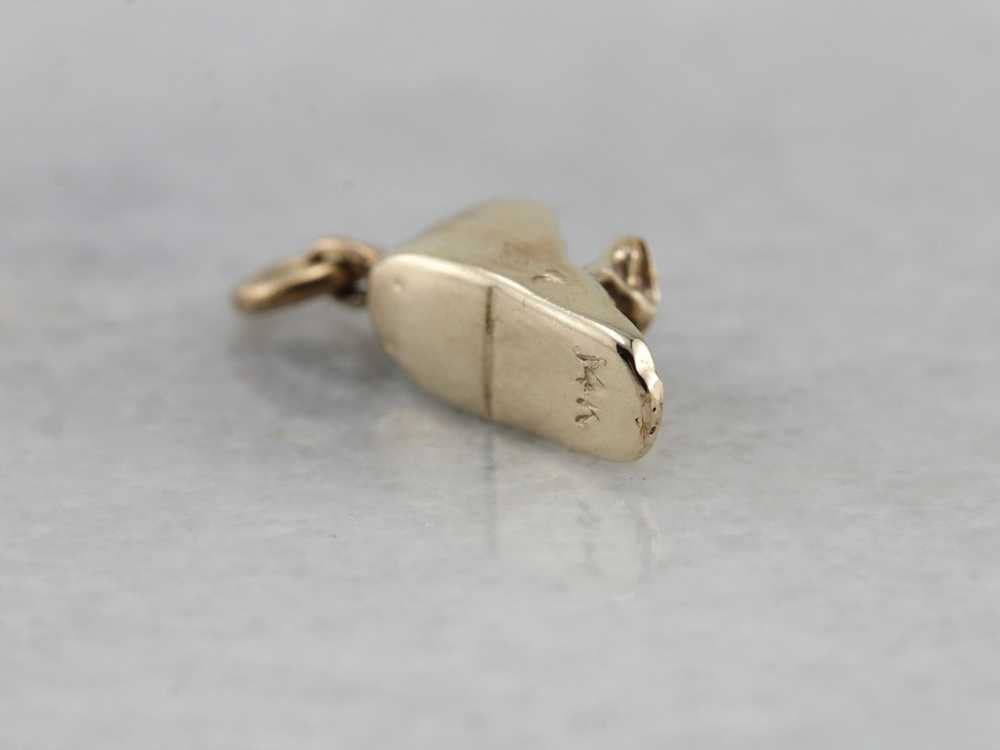 Sweet Vintage Baby Shoe Charm in Yellow Gold - image 5