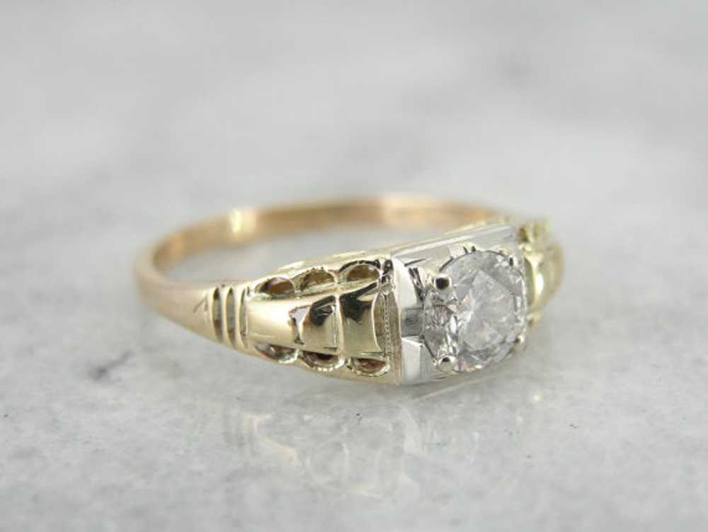 Antique Art Deco Diamond Engagement Ring - image 2