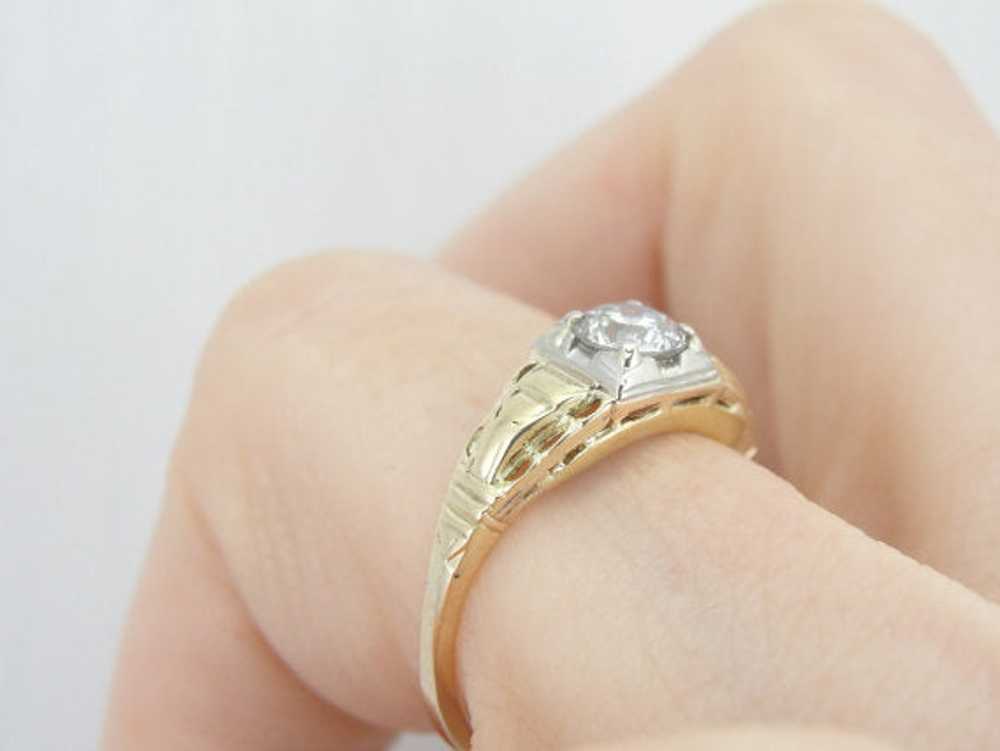 Antique Art Deco Diamond Engagement Ring - image 4
