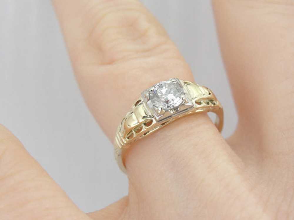 Antique Art Deco Diamond Engagement Ring - image 5
