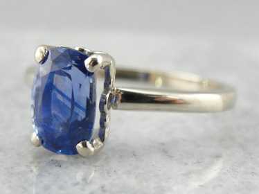 Cornflower Blue Sapphire Solitaire Engagement Ring - image 1