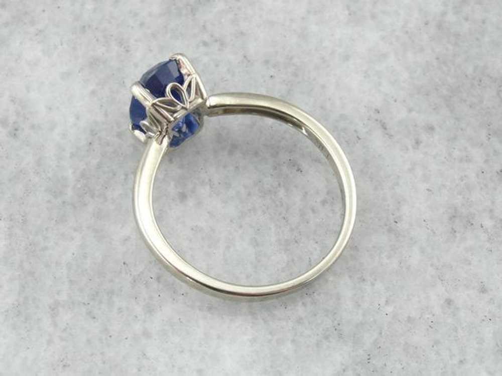 Cornflower Blue Sapphire Solitaire Engagement Ring - image 3