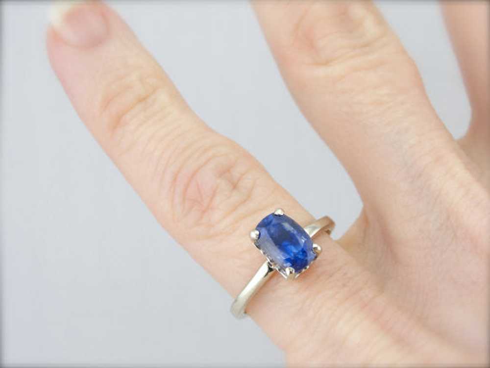Cornflower Blue Sapphire Solitaire Engagement Ring - image 4