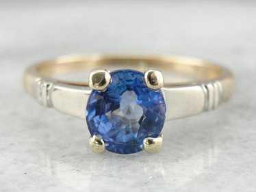 Retro Era Ceylon Sapphire Engagement Ring - image 1