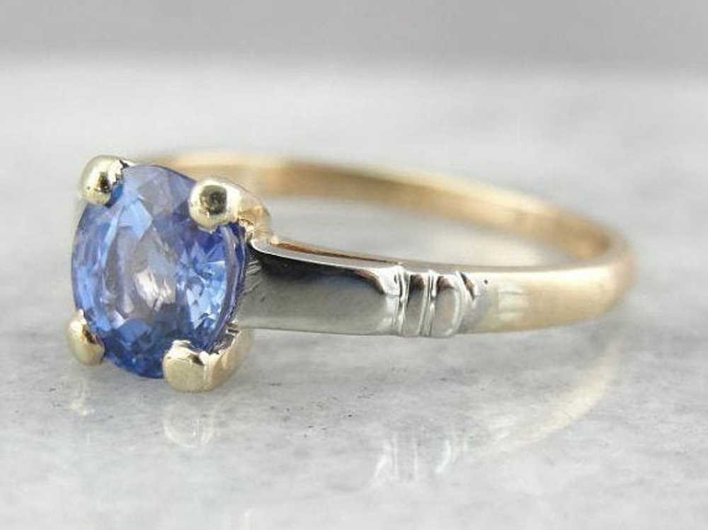 Retro Era Ceylon Sapphire Engagement Ring - image 2