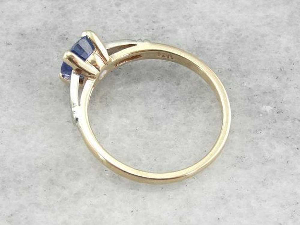 Retro Era Ceylon Sapphire Engagement Ring - image 3