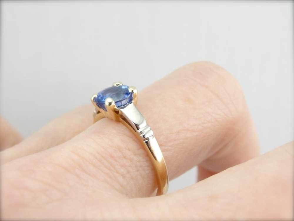 Retro Era Ceylon Sapphire Engagement Ring - image 5