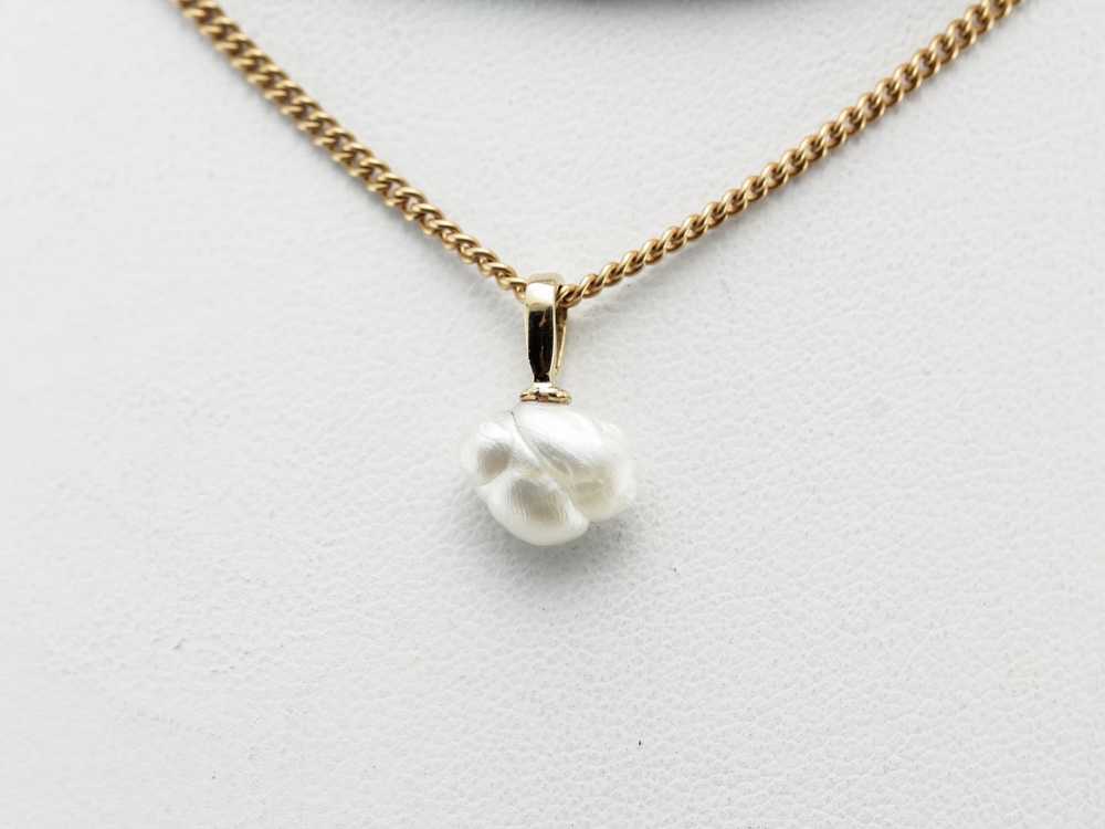 Antique Natural Pearl Pendant, Beautiful Baroque … - image 5