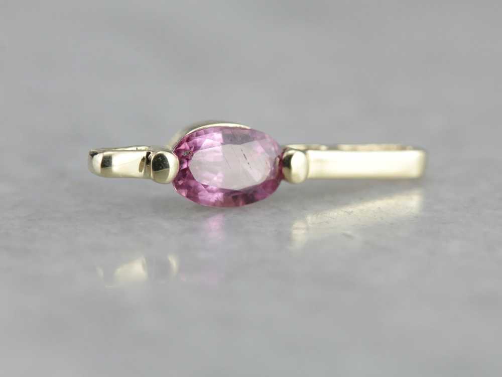 Minimalist Pink Sapphire Pendant - image 2