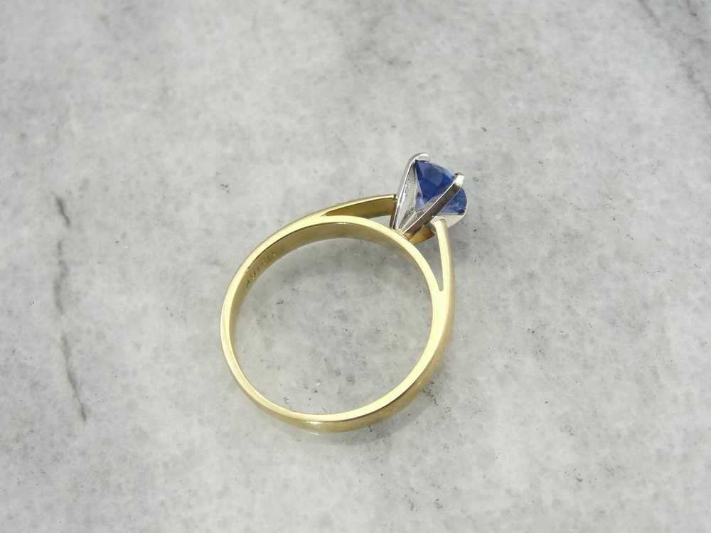 High Set Sapphire Solitaire - image 3