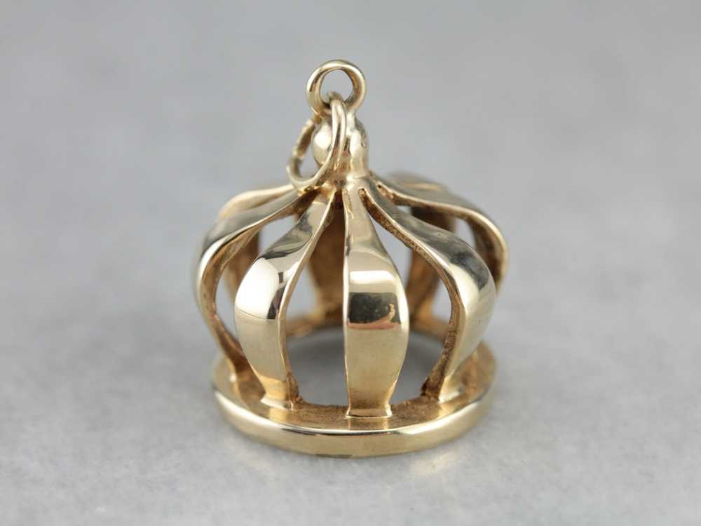 Vintage Gold Crown Charm - image 1