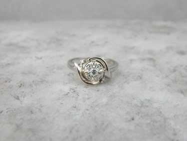 Vintage White Gold and Diamond Cocktail Ring - image 1