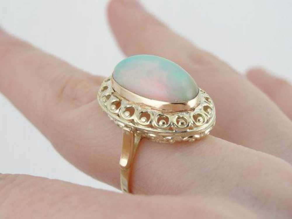 Ladies Filigree Ring with Fine Ethiopian Opal - image 4