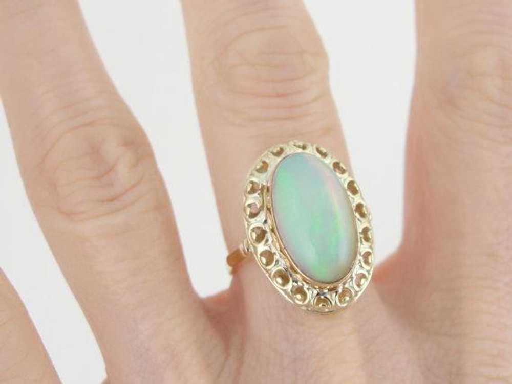 Ladies Filigree Ring with Fine Ethiopian Opal - image 5