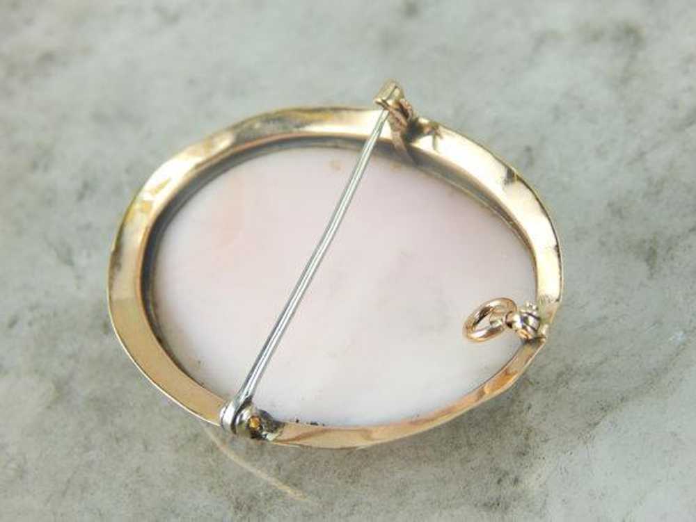 Antique Conch Shell Cameo in 10K Rose Gold Frame - image 3