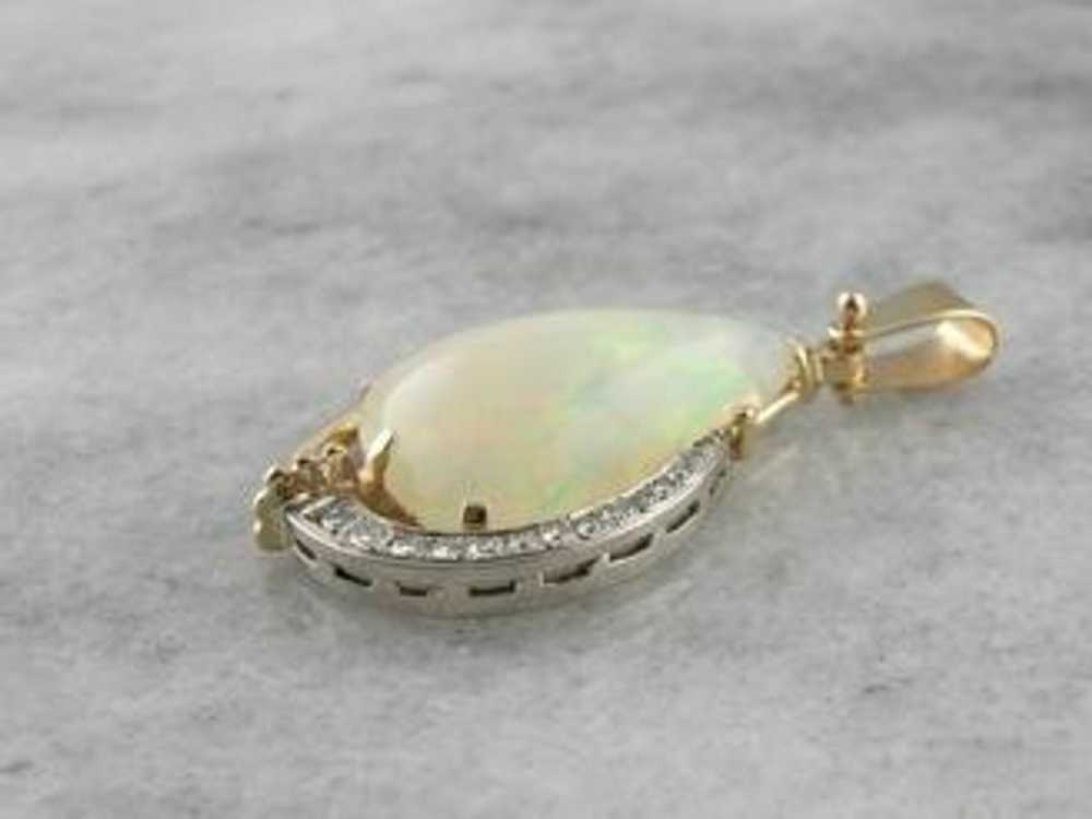 Modernist Mix: Ethiopian Opal and Diamond Pendant - image 3