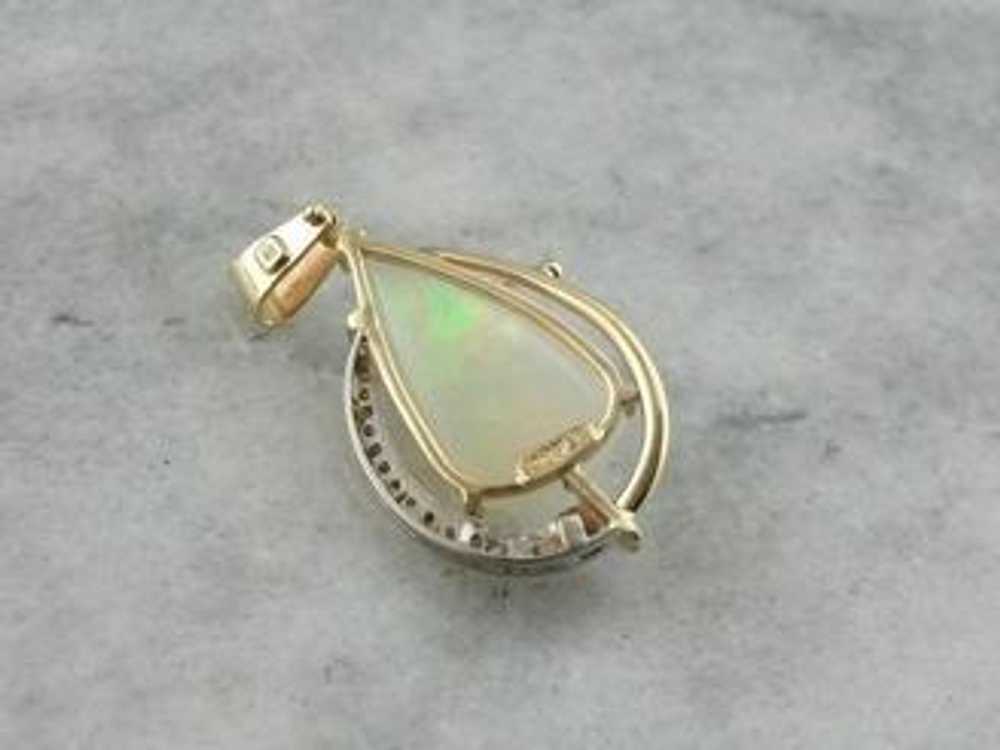 Modernist Mix: Ethiopian Opal and Diamond Pendant - image 4