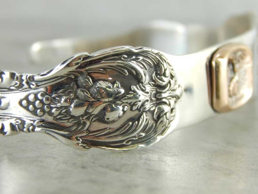Sterling Silver Cuff Bracelet with Moose Center - image 2