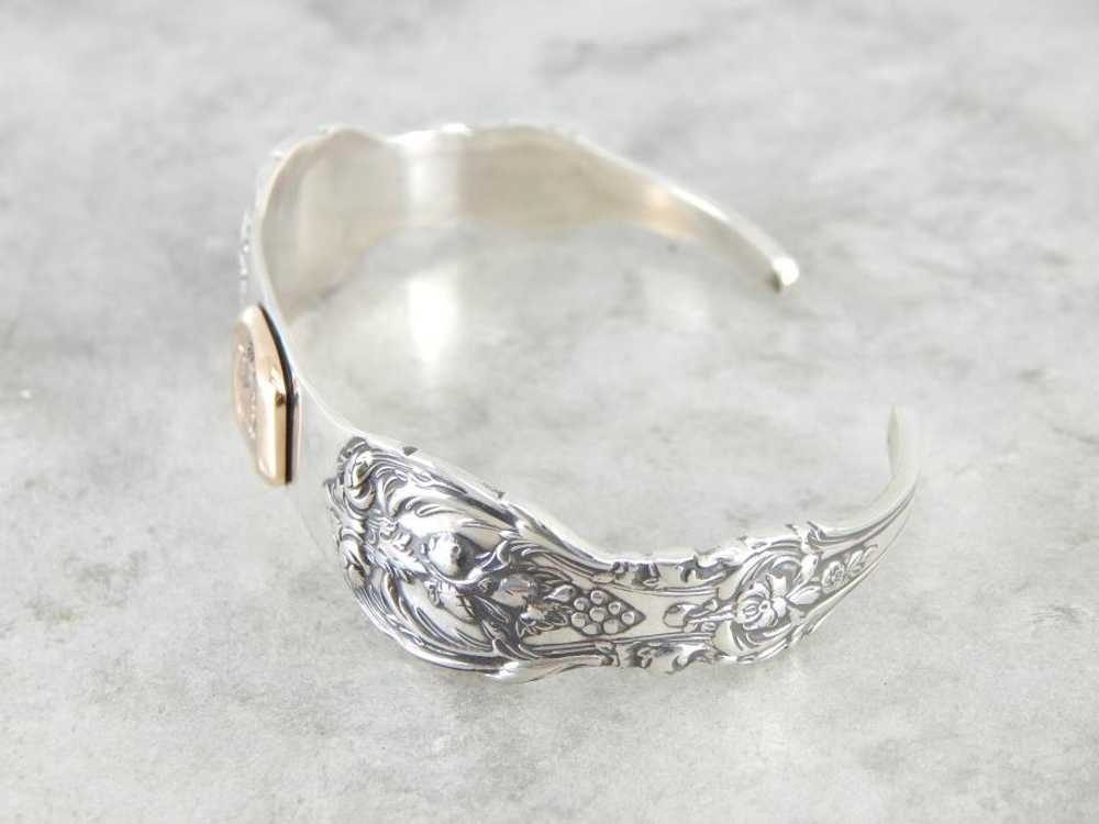Sterling Silver Cuff Bracelet with Moose Center - image 5
