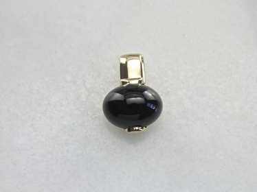 Sleek Vintage Black Onyx Pendant - image 1